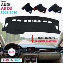 Para Audi A8 D3 2003 ~ 2010 4E 2004 2008 Painel Tampa Protetora Pad Tapete Traço Board Anti-UV Flanela Mat Acessórios Do Carro Bens