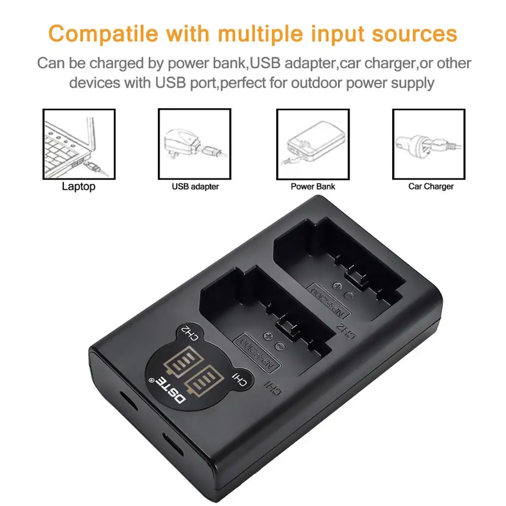 DSTE 2 шт. NP-FZ100 батарея с двойным жк-дисплеем зарядное устройство Комплект для sony BC-QZ1, a9, a7R III, a7 III, ILCE-9, ILCE-7RM3, ILCE-7M3 камера