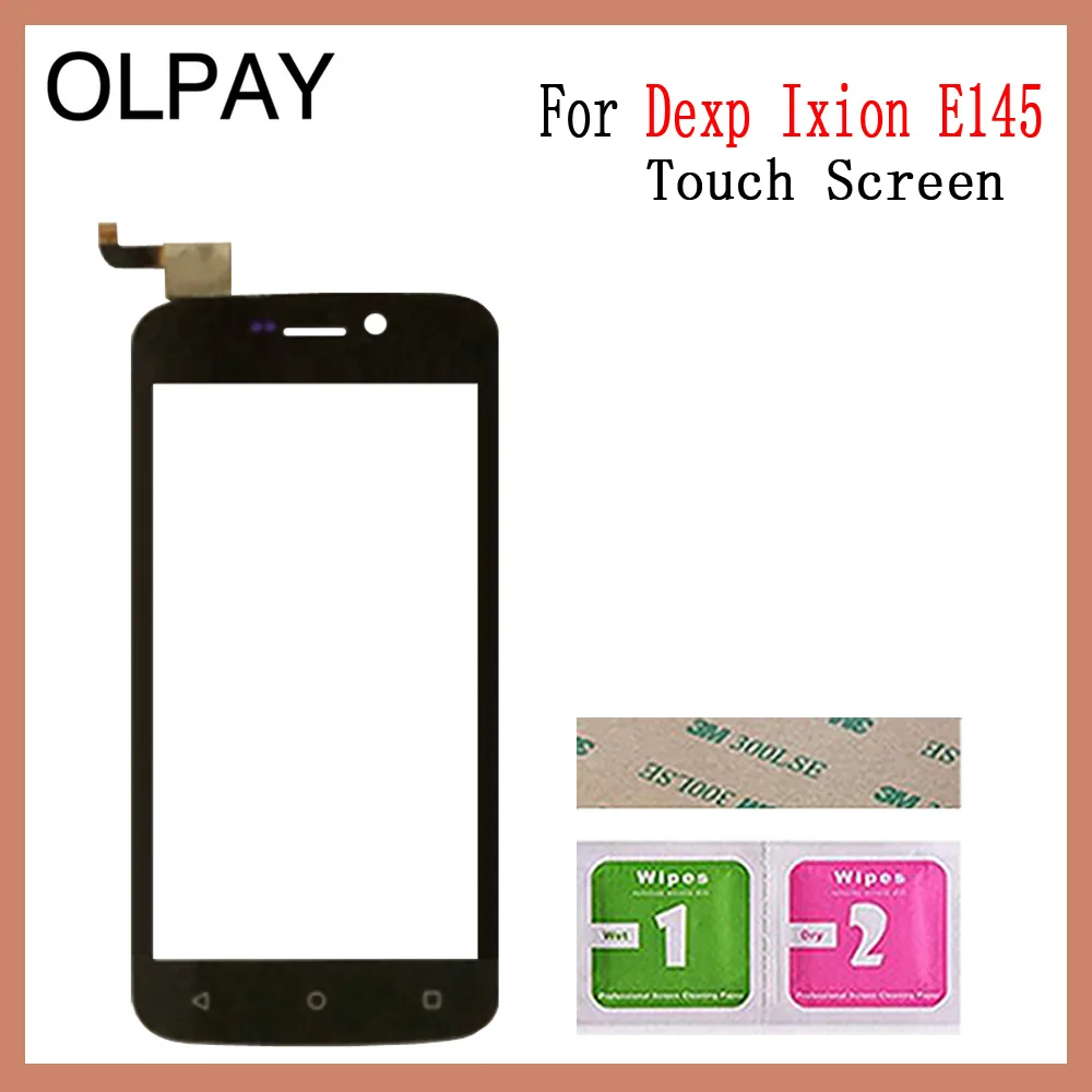 OLPAY 4,5 ''мобильный телефон сенсорный экран дигитайзер для Dexp Ixion E145 сенсорный стеклянный датчик инструменты Бесплатный клей и салфетки - Цвет: Black No Tools