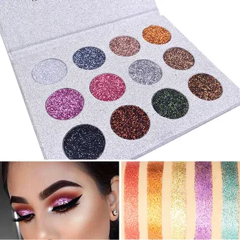 

12 Color Diamond Sequins Eyeshadow Glitter Powder High-Gloss Eye Shadow Stage Makeup Sequins Waterproof Eye Makeup Disk TSLM1
