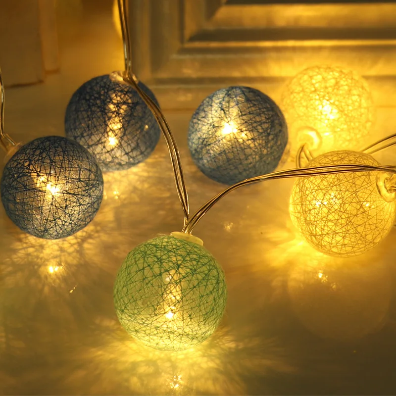 Led Cotton Garland Balls Fairy Lights