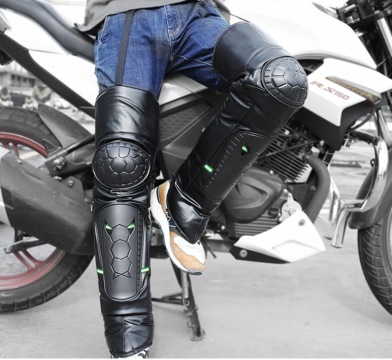 Мотоциклетная зимняя защита колена, защита от падения, защита от тепла и ветра, два комплекта длинных защитных кроссовок
