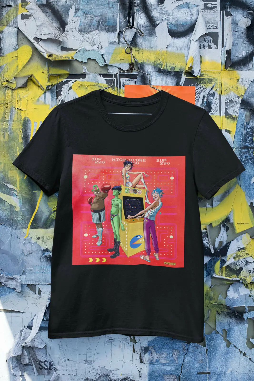 Классическая футболка Gorillaz Song Machine черная хлопковая унисекс размер S - 5XL | Мужская