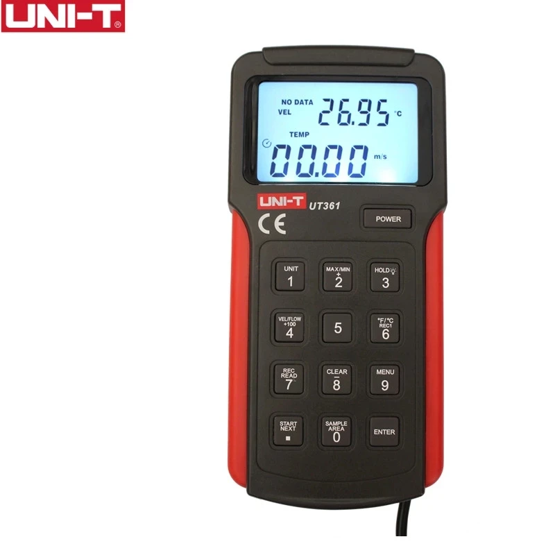 

UNI-T UT361 Anemometer wind speed temperature tester Wind Count Units Switch Wind Speed Display