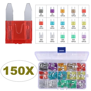 

150pcs/box Mini Blade Fuse Assorted Set 2A/3A/5A/7.5A/10A/15A/20A/25A/30A/35A AMP Car Auto Blade Fuses Type For Truck Boat