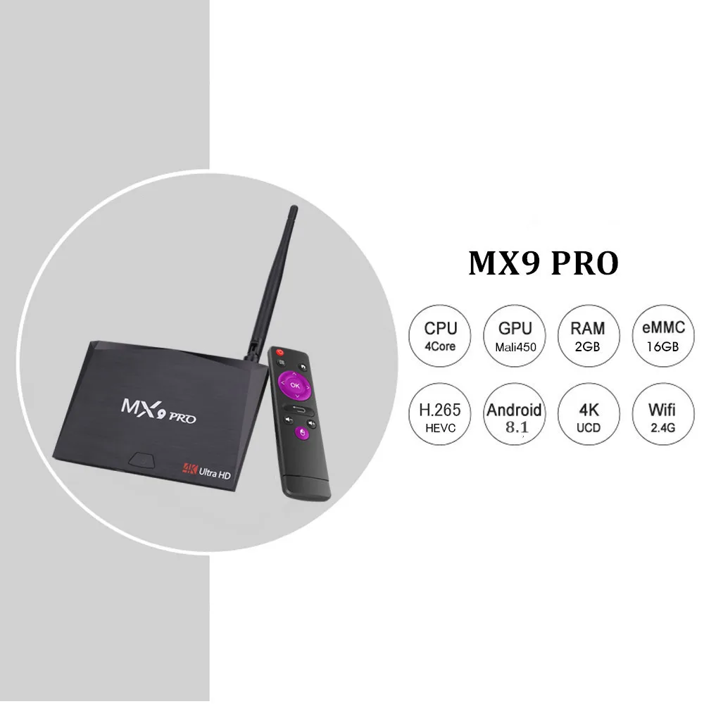 ТВ-приставка YITESIKAI MX9 Pro 4 ГБ 32 ГБ Android 7,1 четырехъядерный процессор RK3328 4K VP9 3D 2,4G 5G WiFi BT4.1 смарт-приставка PK X96 X96 MINI