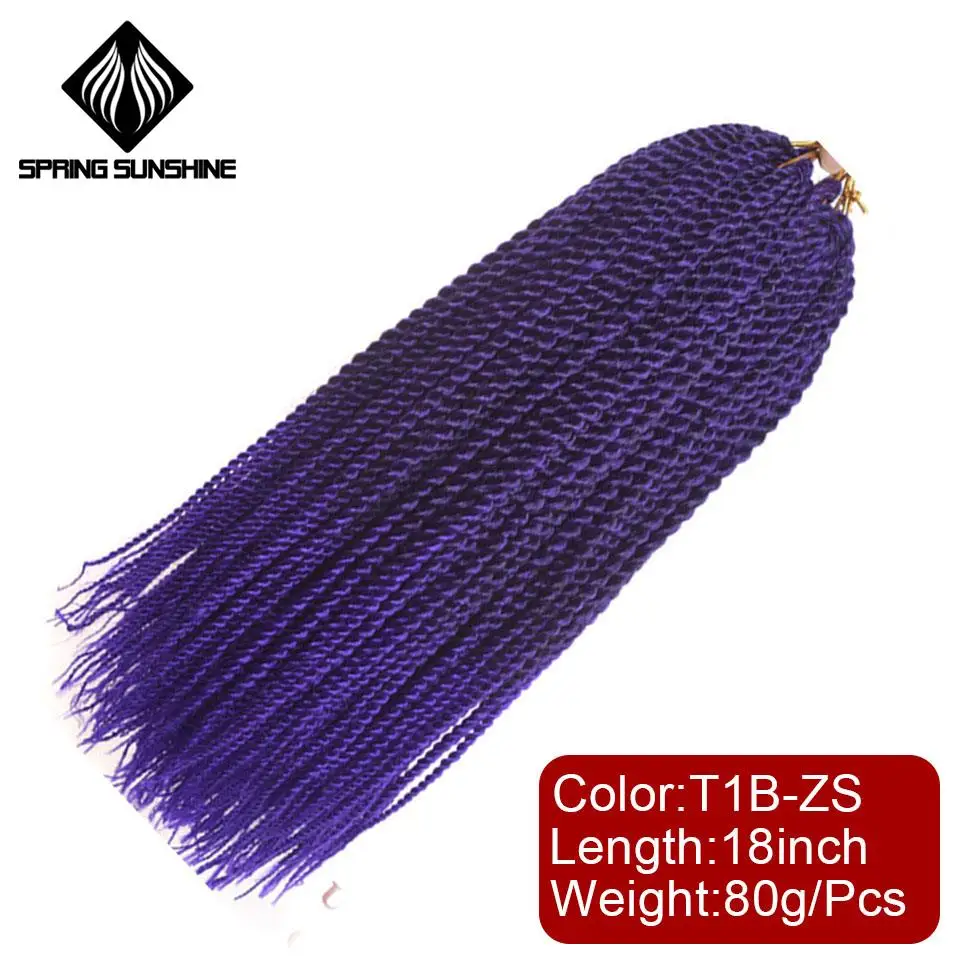 18inch-T1B-ZS Сенегальское плетение, косички, волосы твист волосы 14-18, 24, 26 дюймов, скрученные косички, HAVANA mambo твист, на крючках, косички, синтетика, волосы в косичках 30 корней - Цвет: 18inch-T1B-ZS
