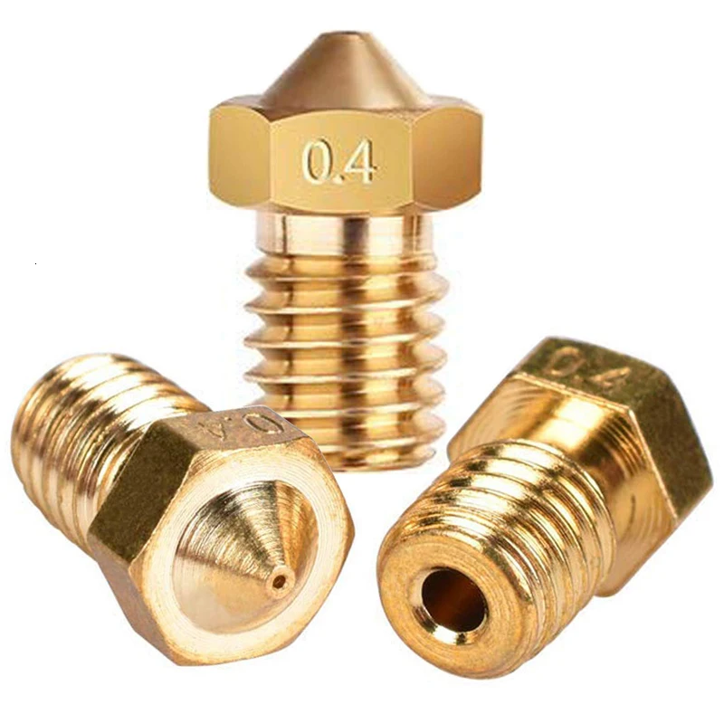 V5 V6 Nozzle 0.4mm 0.3mm 0.2mm 1.0mm Copper 3d Printers Parts Extruder Threaded 1.75mm 3.0mm Filament Head Brass Nozzles Part