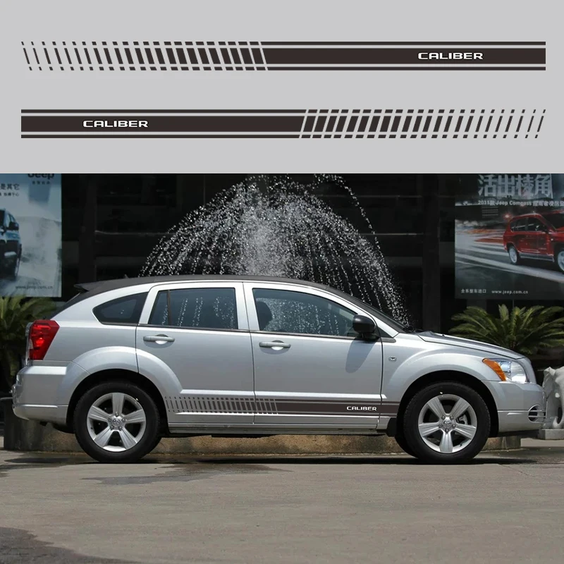 

2PCS Car Body Stickers for Dodge CALIBER Car Door Side Stripes Skirt Sticker Fashion Car-Styling