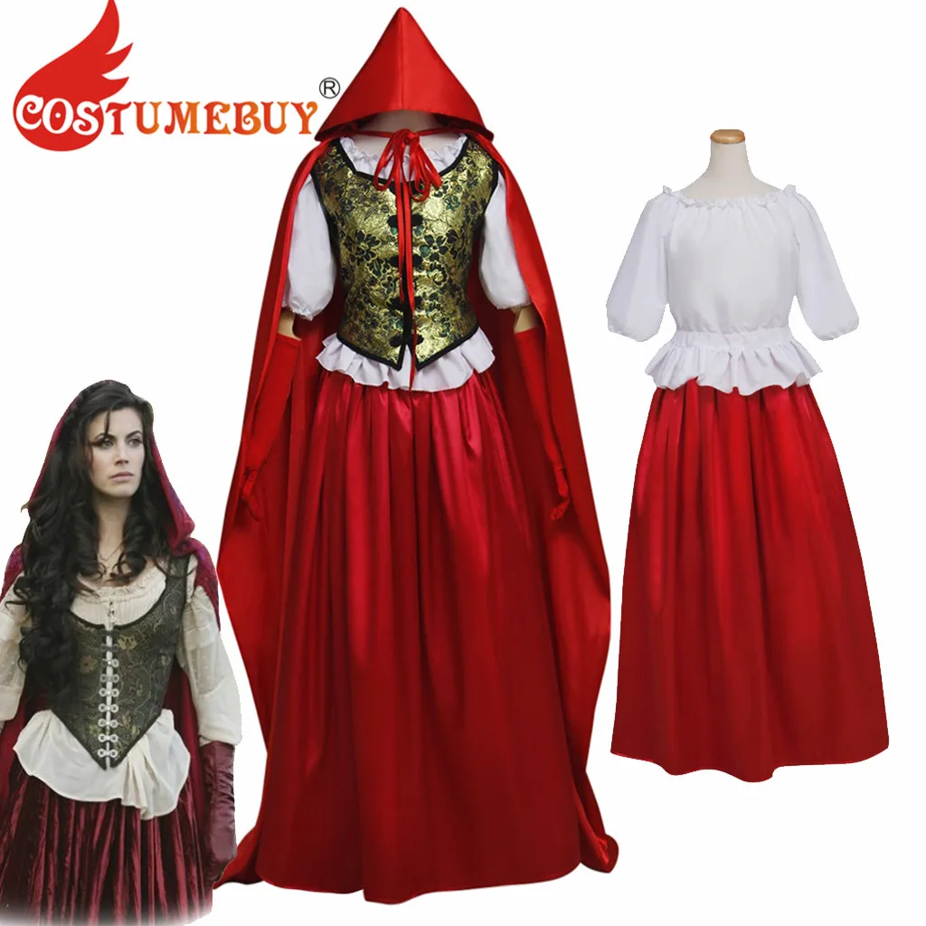 Costumebuy Tv Once Upon A Time Little Red Riding Hood Cosplay Costume Women Medieval Crodest Skirt Cloak Suit L9 Aliexpress