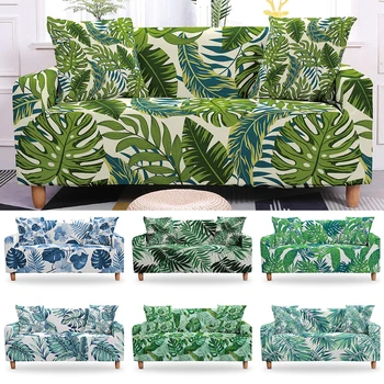 

Plants/Leaves Elastic Sofa Cover Sofa Slipcover Tight Wrap All-inclusive Couch Covers for Living Room Sectional Sofa Cover
