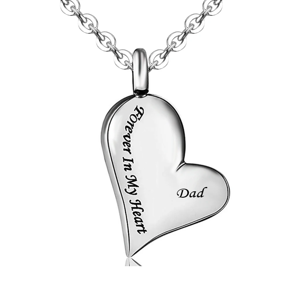 X084 Hot Seller! Dad Forever In My Heart Memorial Urn Locket Hold Loved