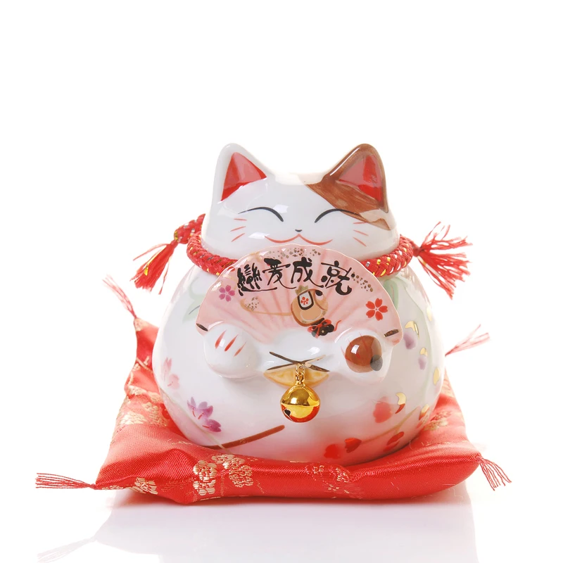 Lucky Cat Керамика любовь Декор для дома, с изображением кота фарфоровое украшение Бизнес подарок Lucky Cat Копилка изделия фэн-шуй - Цвет: B