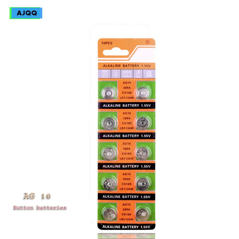 50 шт. щелочные батарейки 1 55 в 189 389A 390A AG10 D189 L1131 LR1130 LR54 RW89 G10 G10A SR1130 GP89A | Электроника