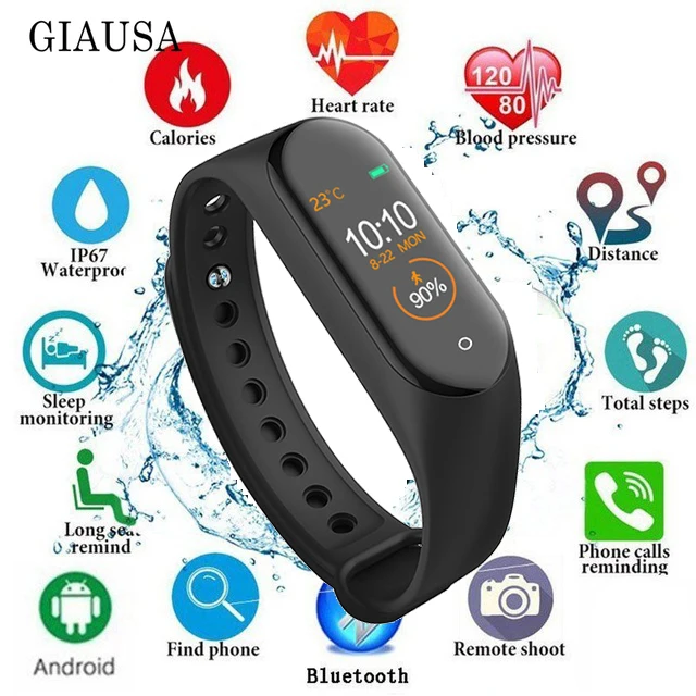 Умный Браслет M4 с напоминанием о сообщениях измерением артериального давления