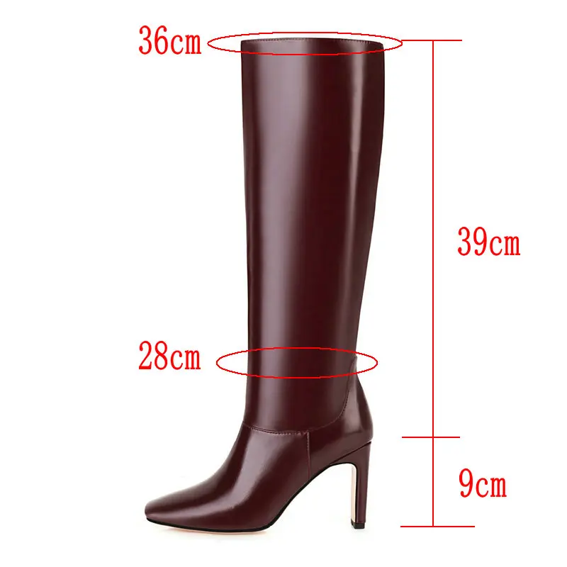 Plus Size 34-43 Women Knee High Boots New Design Fur Warm Winter Fashion High Heel Botas Footwear women knee boots