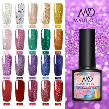 怒っ人形ホログラフィックゲルワニス熱マニキュア Uv ハイブリッドネイルアートマニキュア 8 ミリリットル Vernis 半永久ベーストップゲルラッカー(China)