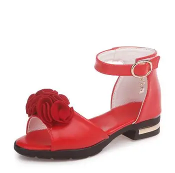 

New 2020 Girls Princess Shoes Summer Girls Flowers Sandals Children Kids High Heel Party Dance Perform Sandals Shoes