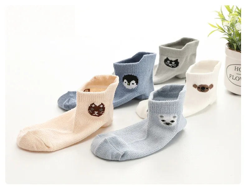 Spring And Summer New Style Children Short Socks Cartoon No-show Socks Men And Women Children Breathable Fishnet Stockings