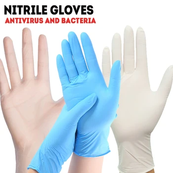 

Nitrile Disposable Latex Free Gloves Box 50/100PCSSet Medical Anti Virus Food Butcher Laboratory Work Safety Black Gloves AF012