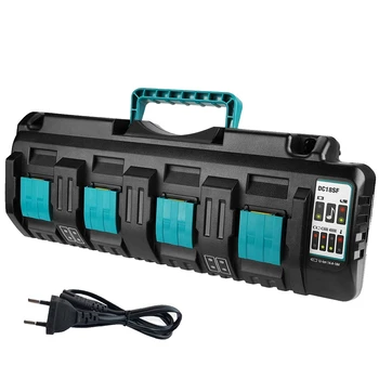 

DC18SF 4-Port 14.4V 18V 4X3A Li-Ion Battery Charger For Makita BL1820 BL1830 BL1850 BL1430 Power Tools EU Plug