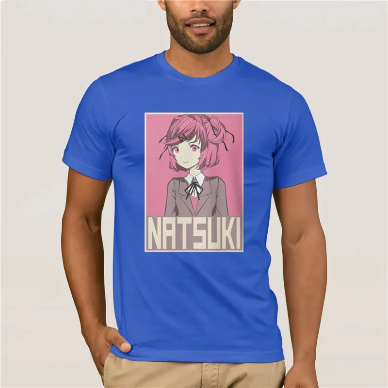 Мужская майка с коротким рукавом Нацуки плакат Doki клуб для мужчин Цвет Черный