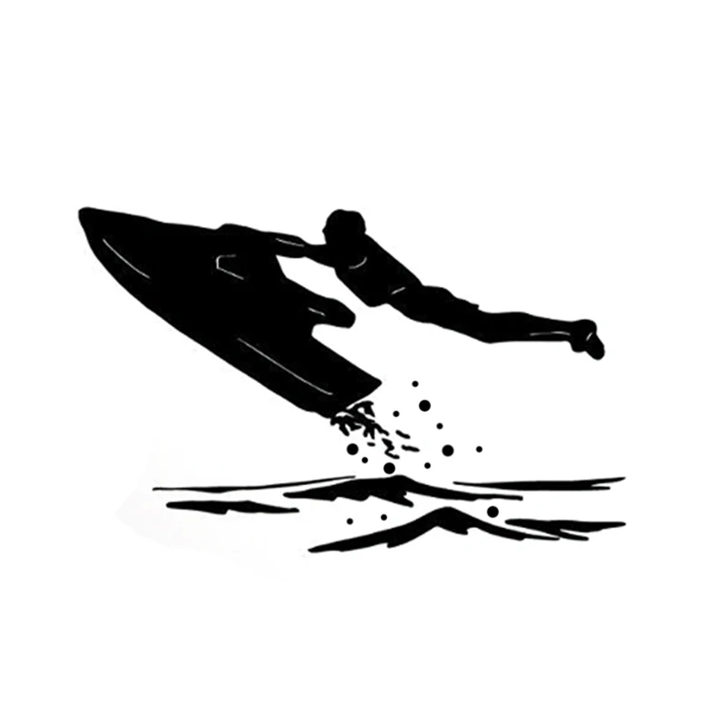 

Personality Jet Extreme Ski At Sea Silhouette Sports Decal Car Stickers Motorcycle Waterproof Sunscreen PVC 15cm X 10cm