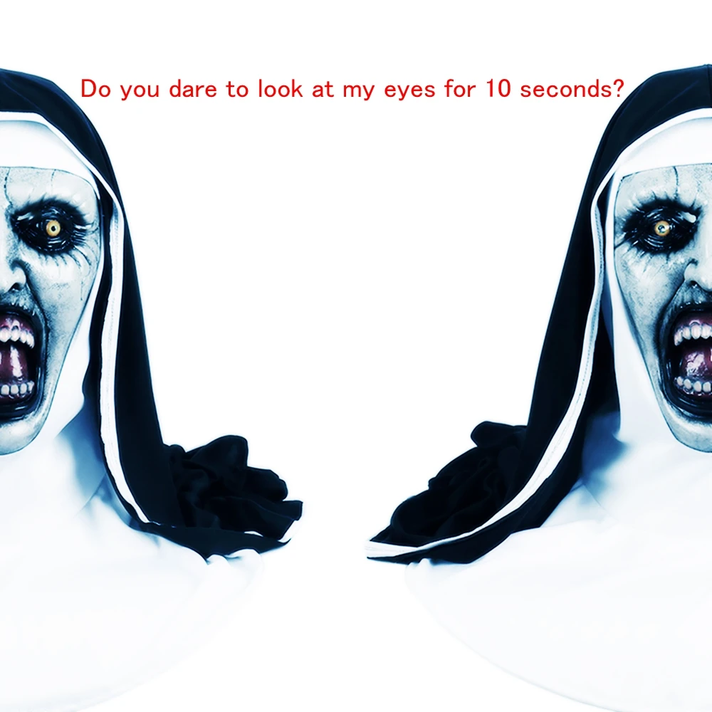 

Terrorist nun costume zombie terrible nun mask town Halloween costume for women, loaded with women and veil black enlarged pier