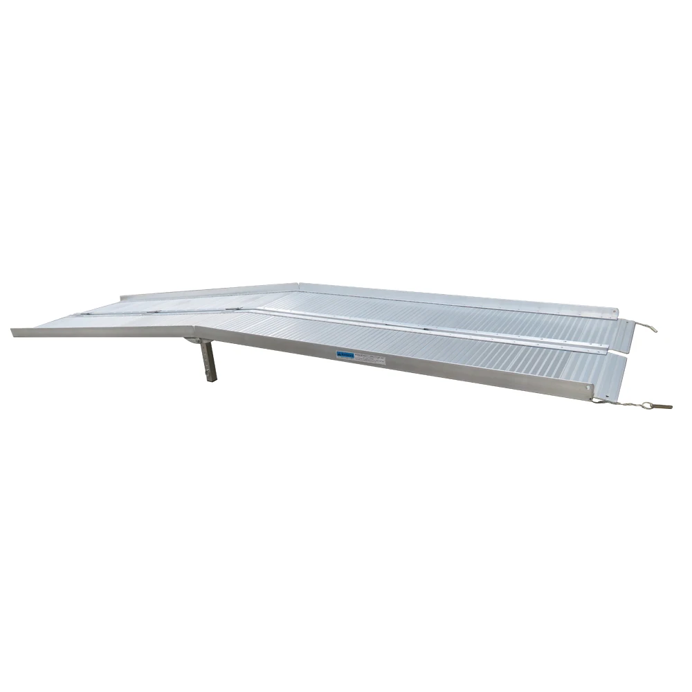 

10 Ft Home Corridor Aluminum Alloy Folding Ramp Silver Hogard