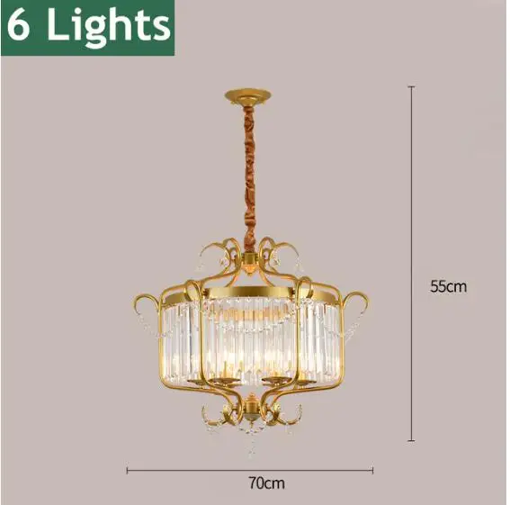 6 Light Golden 85-265V E14 Chander огни благородный светодиодный светильник Промышленный Эдисон 1 6 10 светильник люстра арматура черная лампа в комплект не входит - Цвет абажура: 6 Light Golden