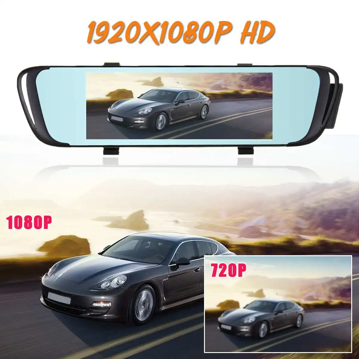 Full HD 1080P Автомобильный видеорегистратор 7,0 дюймов ЖК-дисплей с сенсорным экраном с двойным объективом видеорегистратор заднего вида зеркало видео рекордер мониторинг парковки Автомобильная камера