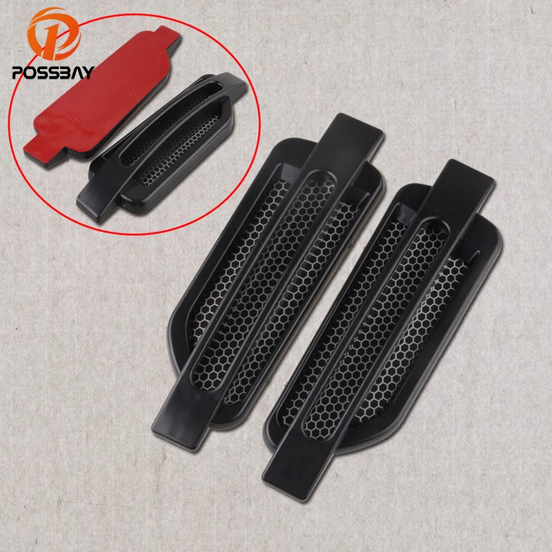 POSSBAY High Quality 1 Pair Universal Auto Car Air Intake Flow Vent Fender Decorative Stickers Side Mesh Cover Hood Bonnet ABS | Автомобили