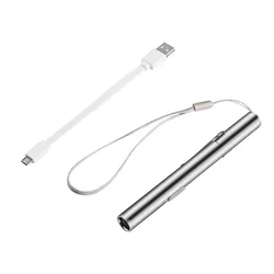 Stylo lumineux pratique, Rechargeable par USB, Mini support d'allaitement + Clip en acier inoxydable de qualité professionnelle 