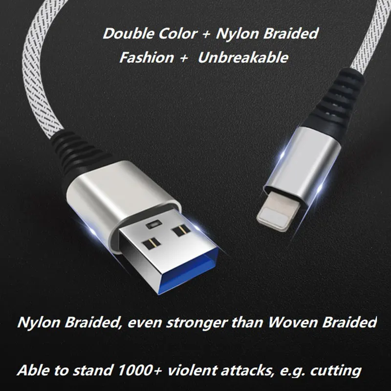 Быстрая зарядка нейлоновый плетеный кабель Micro USB кабель для передачи данных для type-C кабель телефон USB зарядное устройство для iphone x 87 lightnin кабель