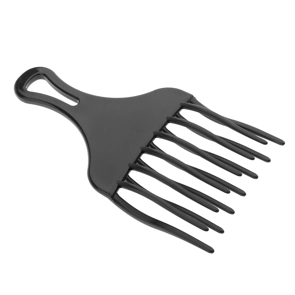High Low Gear Professional Plastic Afro Curly Hair Pick Comb Detangle Wig Braid Styling Lift Hairbrush Black Friction Free