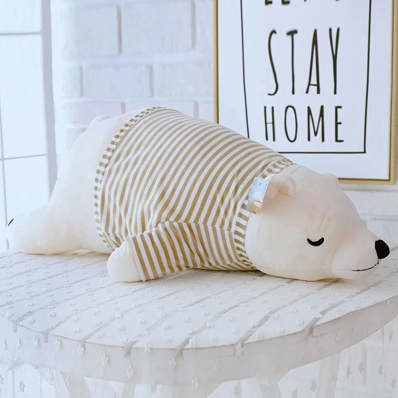 beige without cloth Kawaii туалетный белый медведь, плюшевая кукла, животные, плюшевые игрушки, детское супер-мягкое набивное, пригодное для носки, Подушка-медведь, подарки для детей - Цвет: beige without cloth
