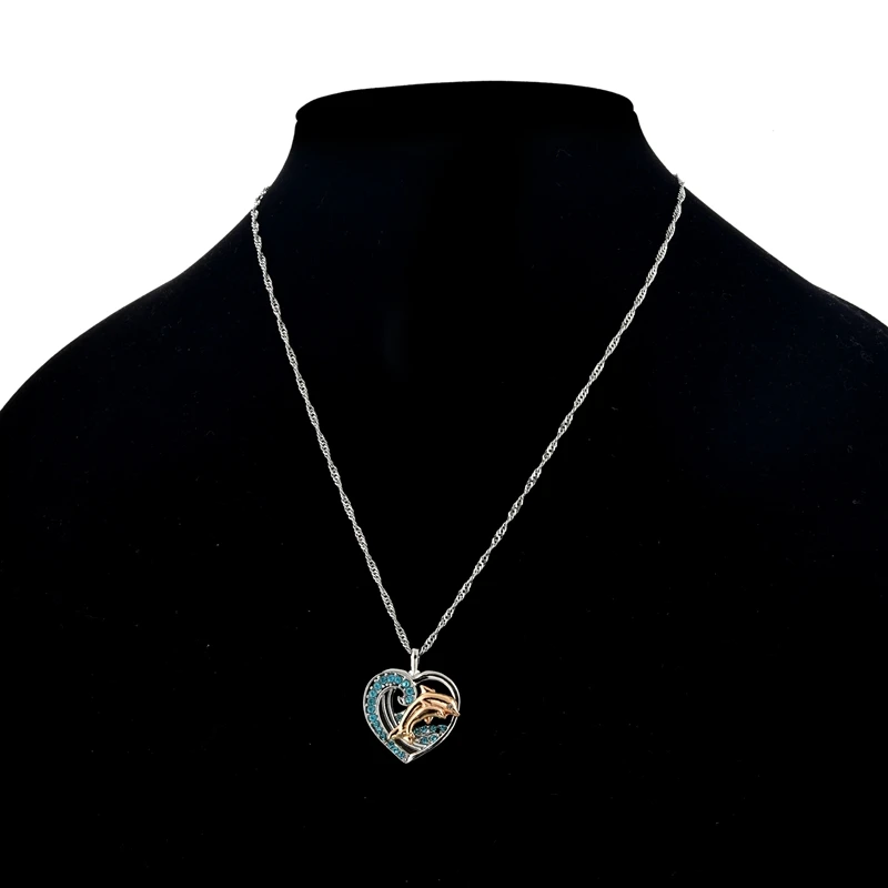 CHICVIE изысканное Сердце& колье с кулоном в виде дельфина& Подвески для женщин Шарм Серебряный кулон ювелирные изделия яркое ожерелье из кристаллов SNE190141