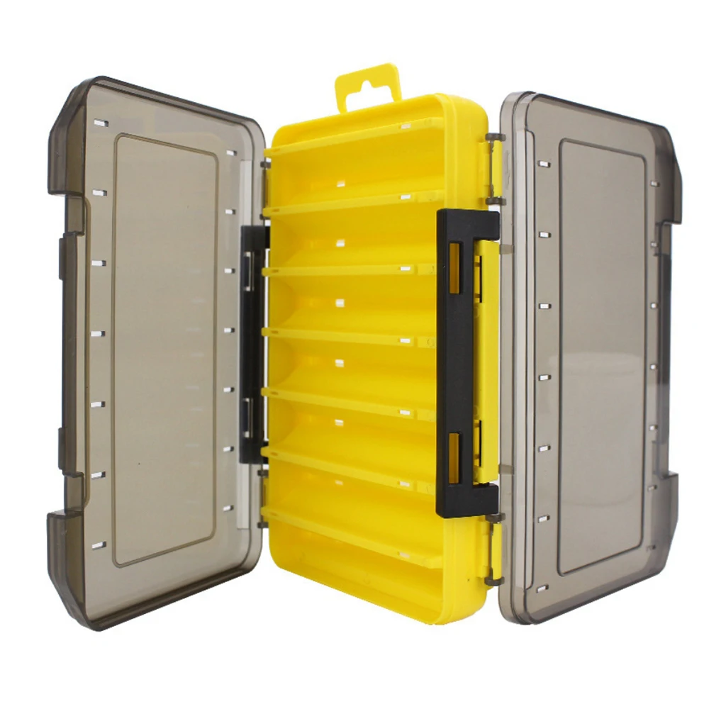 Squid Jig Box Both Side Storage Lure Case Holder Black 12 14  Compartments Fishing Accessories Box