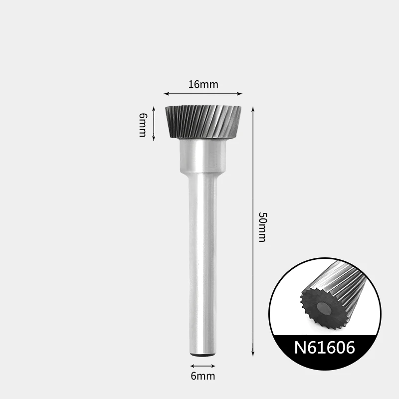 1PC- твердая карбидная Вольфрамовая сталь фреза, 6 мм хвостовик N Тип металлическая электрическая шлифовальная бабка, Полировальный Инструмент - Длина режущей кромки: N61606