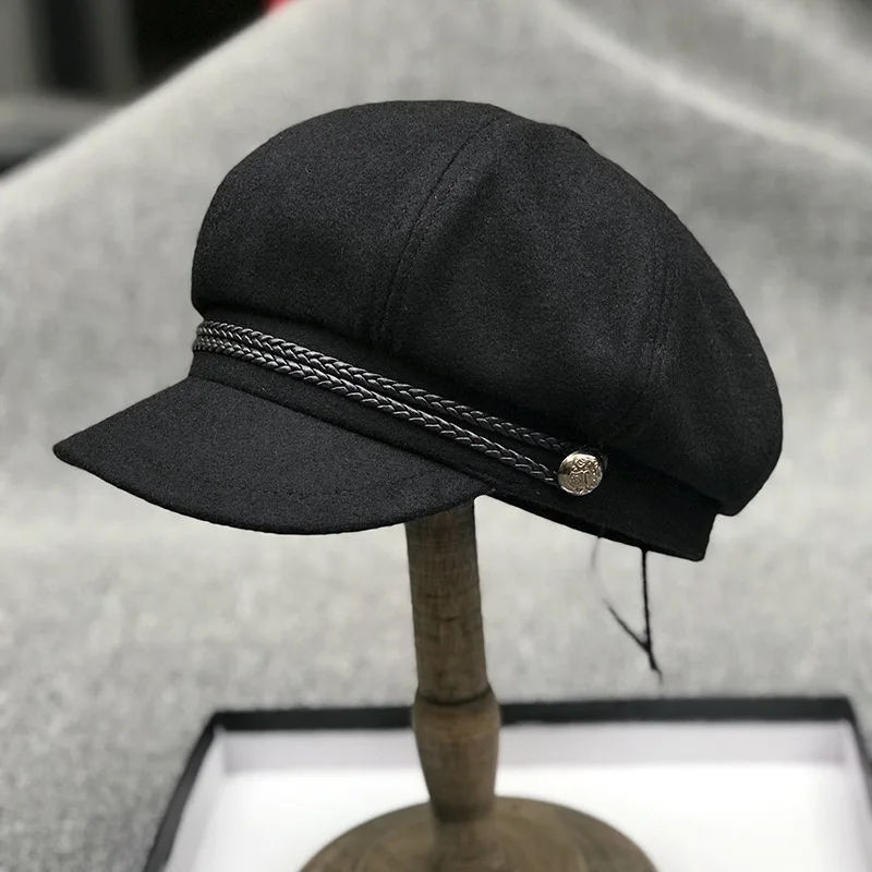 Vendita calda per adulti inverno grandi dimensioni lana cappello ottagonale uomo berretto aderente berretto ragazza moda feltro cappelli newsboy 54 cm 56 cm 57,5 cm 59 cm 61 cm_voghion.com