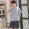 New O-Neck Full Cotton Mens Summer Short Sleeve Shorts Pajamas Set Big Size L-4XL Sleepwear Leisure Suits Nightwear Men Pijamas ► Photo 2/6