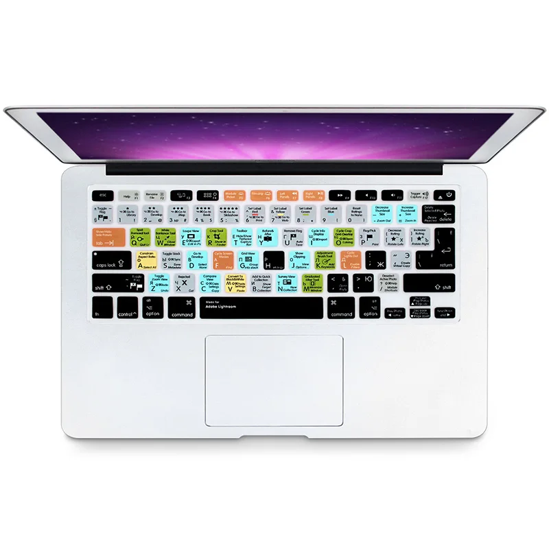Lightroom HRH русский OSX Премиум Pro CC Ableton Live Avid Pro инструменты силиконовый ярлык Hotkey клавиатура кожный чехол для MacBook Pro 13 15 - Цвет: Lightroom