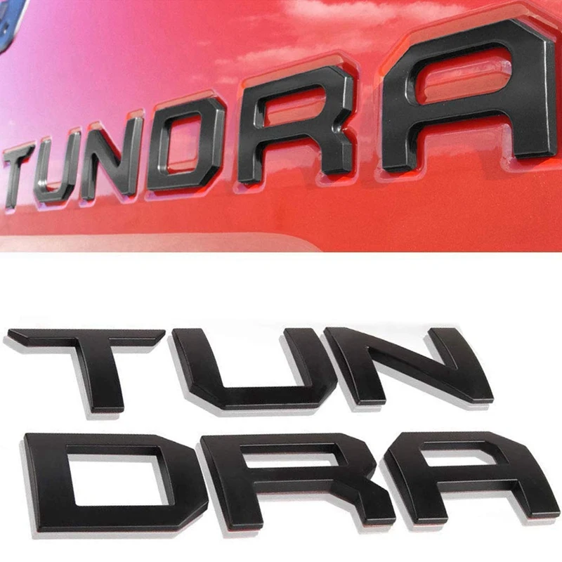 Специальные 3D задние ворота вставки 3D металлические буквы для Toyota-Tundra-(не наклейка - Цвет: Black