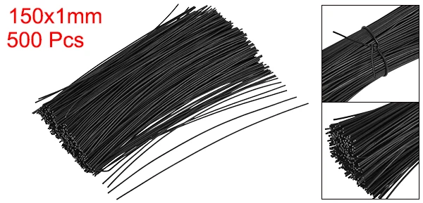 Black 150mmx1mm Uxcell 500 шт. 100 мм 120 мм 150 мм 200 мм металлический перевязку 1 мм 1,8 мм Ширина черный, белый цвет Пластик кабель связи - Цвет: Black 150mmx1mm