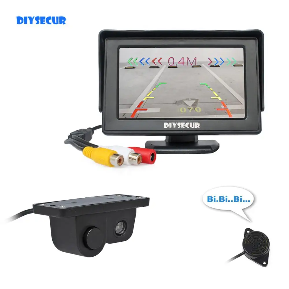DIYSECUR проводной 4 3 &quotTFT LCD резервный автомобильный монитор + Водонепроницаемый