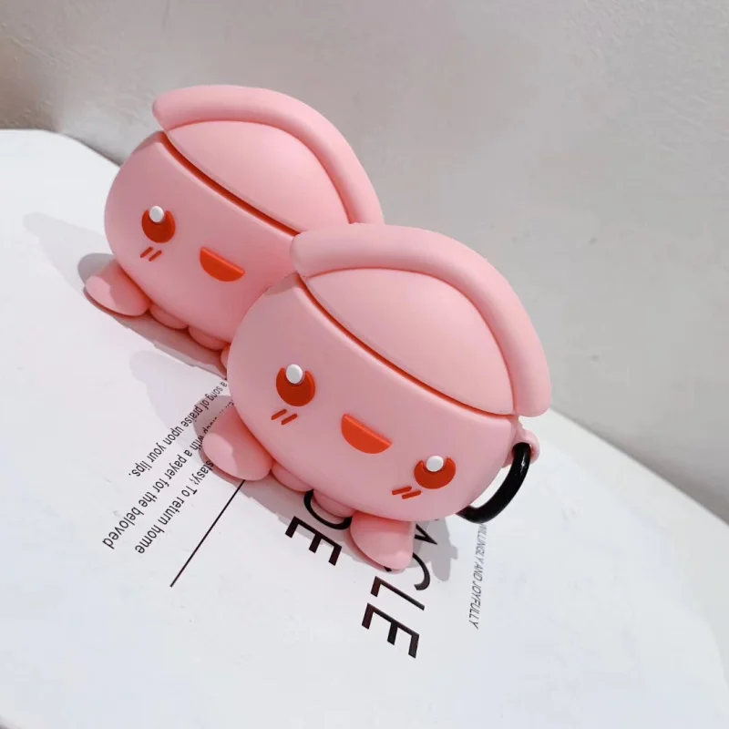 Чехол для AirPods с милым мультяшным медведем пандой кроликом из силикагеля, чехол для наушников s для Apple Airpods 2, Защитная крышка с кольцом на палец