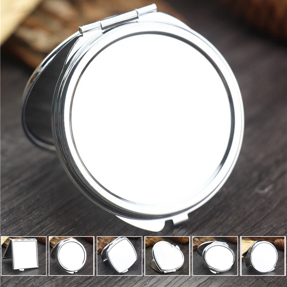 

10pcs 60MM Mini Makeup Mirror Silver Compact Pocket Mirror Portable Round Double-Sided Folding Cosmetic Mirror Female Gifts