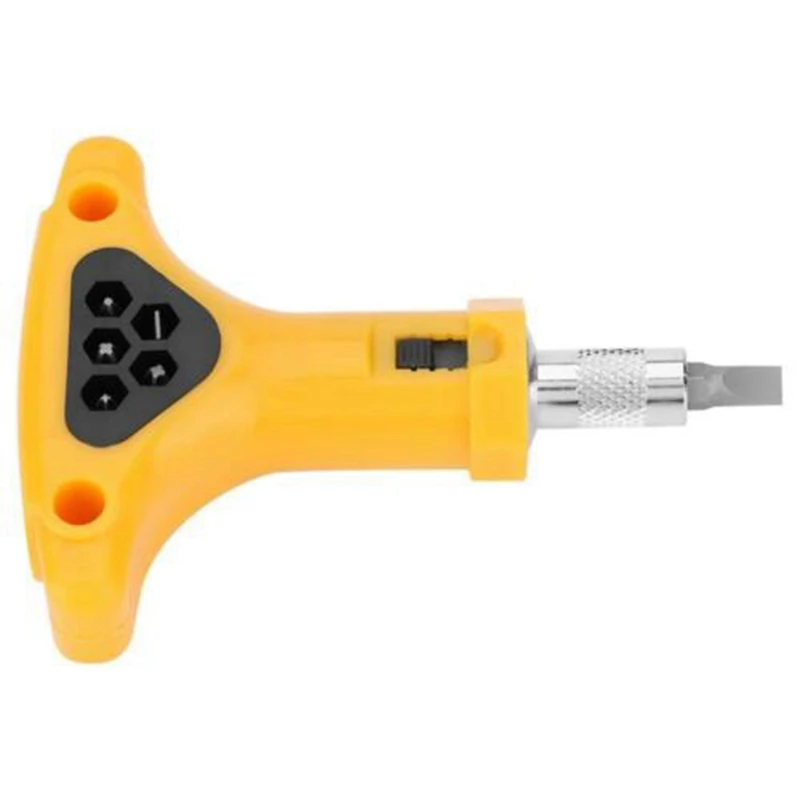 Hex Slotted Professional Hardware Anti Slip Multifunction Ratchet Tool Screwdriver Set Manual Removable Repair Kit T Handle