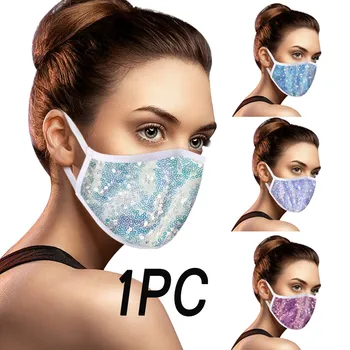 

Adjustable Sequin Washable Reusable Windproof Anti-spitting Mask Breathable Face Mask Cloth Caps Washable Reusable masques