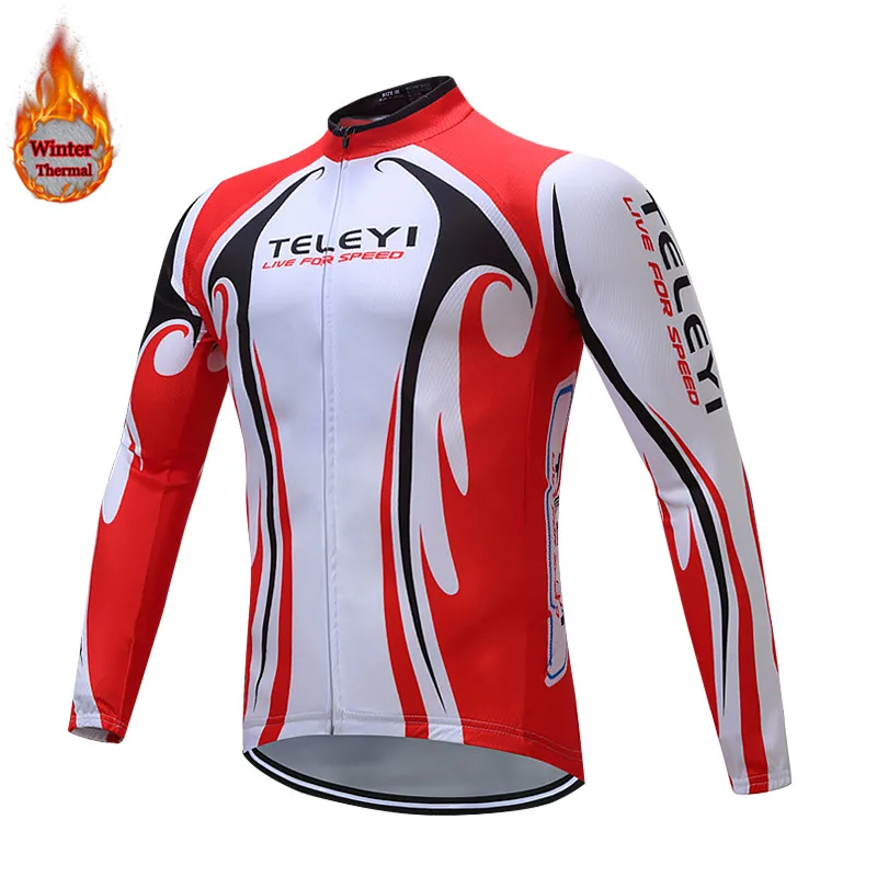 teleyi Pro Team Зимняя велосипедная Одежда дышащая Ropa Ciclismo с длинным рукавом MTB велосипедная одежда спортивная одежда для улицы - Цвет: 8